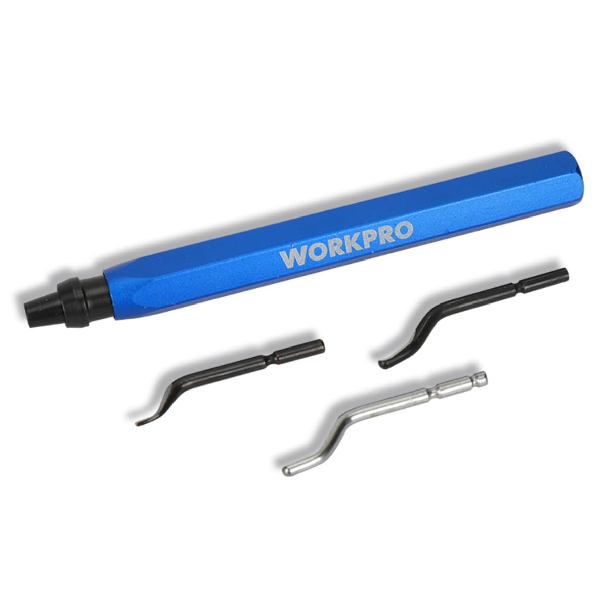WORKPRO Deburring Tool Kit with 3 HSS Blades | Length with Blade 148 mm | Aluminum Handle Burr Remover for Metal, Steel, Copper, Aluminum, Plastic, PVC Pipe, Edge Finishing & Surface Smoothing-image-26