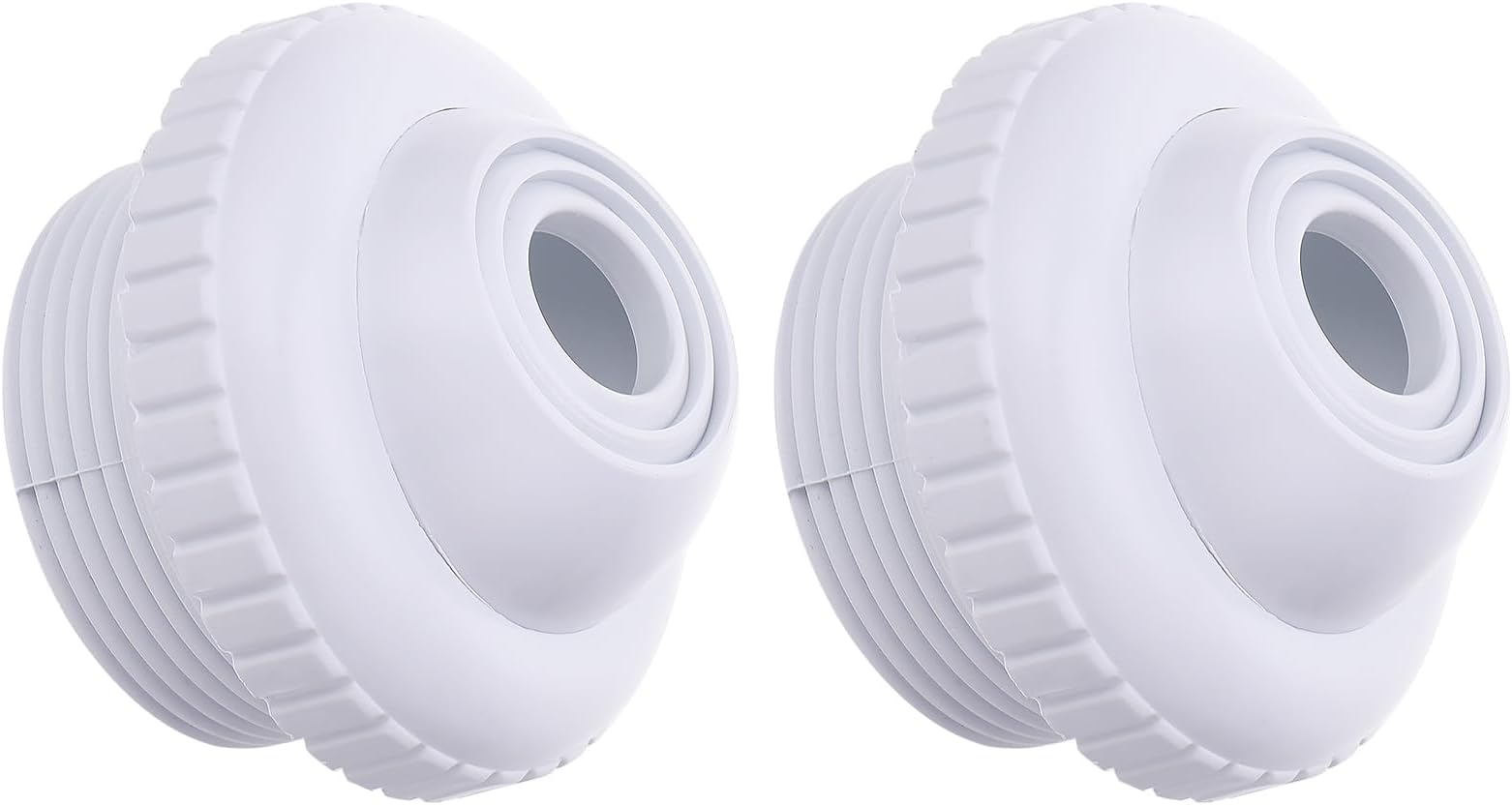2 Pieces Pool Jet Nozzles, 1/2" Directional Flow Eyeball Inlet Jet, Swimming Pool Return Jet Replacement Parts Fittings Spa with 1-1/2 Inch MIP Thread Pool Accessories for Cleaning White 0.5"