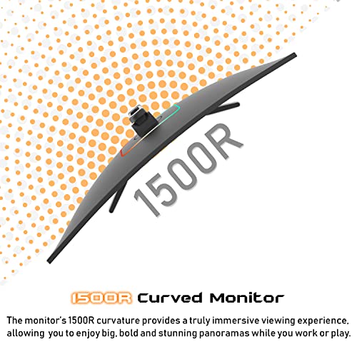 Hajaan 27” Inch Fhd (1920 X 1080) Curved Gaming Monitor With Rgb Lighting 165Hz Refresh Rate | Tilt Adjustment | Wall Mountable | Hdmi, Dp, Usb Ports (X2723C) - Black #TOP5