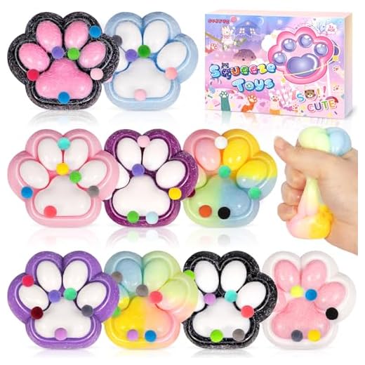 CYJJYZ 9 Pcs Jouet Squishy Patte De Chat, Fufu Squishy, Jouets à Presser Les Pattes De Chat, Patte de Chat Anti Stress Kawaii, Pâques Halloween Cadeaux Fête, pour Enfants et Adultes Relaxation Jouet