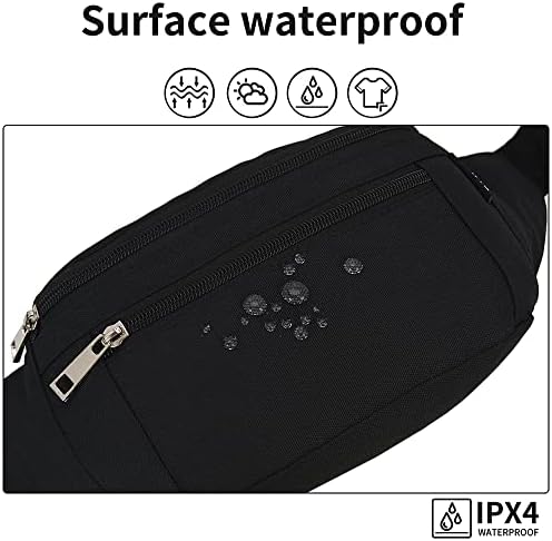 Torba sportowa mężczyźni kobiety duże z 4 Zip kieszenie regulowany pasek i klamra szybkie uwolnienie, Waist torba nylonowa wodoodporna do jazdy na rowerze piesze wycieczki Camping koncerty, Czerwony