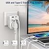 Hoppac Adaptateur Prise Anglaise, Prise Anglaise Adaptateur Francais Avec 3USB A et 1USB C,Adaptateur Voyage Multifonction 5 en 1 Prise Anglaise/UK vers France Pour UK,L'Irlande,Singapour,Dubai,Type G