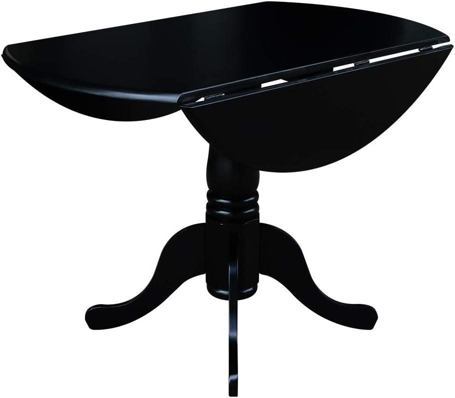 International Concepts 42" Dual Drop Leaf 2 San Remo Chairs Dining Table, Black