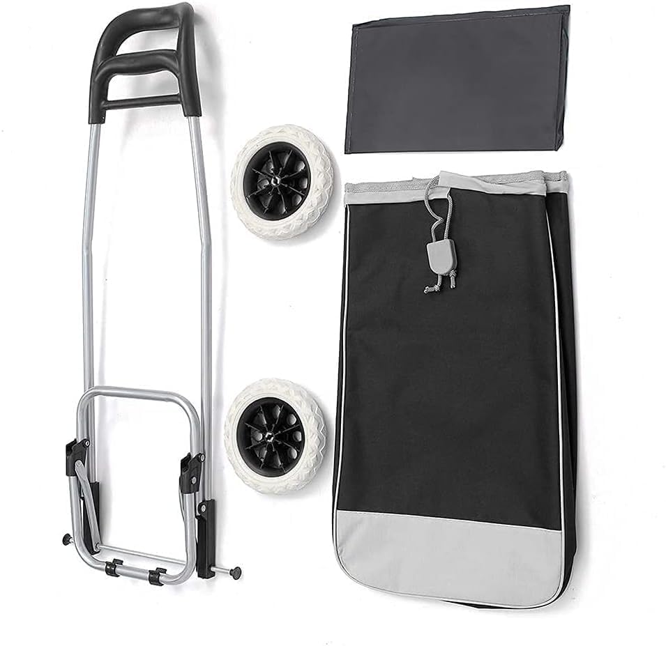 Image of Foldable Shopping Trolley Bag with Wheels Shopping Vegetable Trolley Multi-Purpose Grocery Bag Travel Luggage Cart Large & Lightweight Large Capacity & Easy to Carry Removable Bag (Pack of 1)