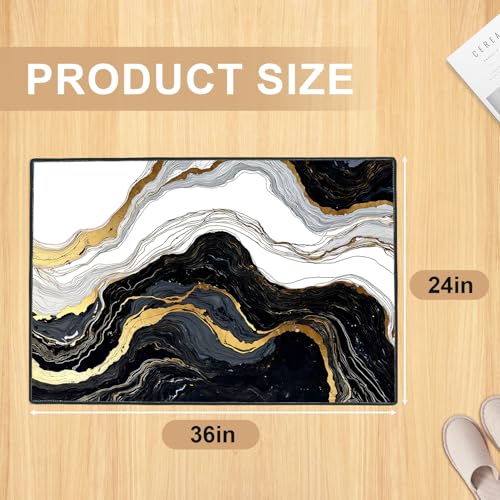 Tapis antidérapant lavable pour entrée et salon design marbre chic
