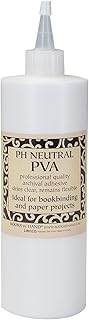Lineco Books by Hand pH Neutral Adhesive, Archival Quality Acid-Free Dries Clear and Quick Water Soluble Lay-Flat Property, 16 Ounces (1 Pack)