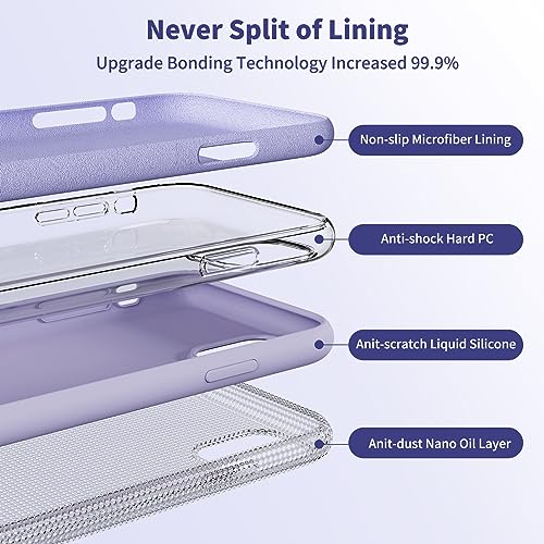 TAXXOE Silicone Case with iPhone 11 Case Soft Ultra Slim Protective Shockproof Liquid Silicone Phone Case,Anti-Scratch Microfiber Lining,6.1 inch-Lilac - Image 4