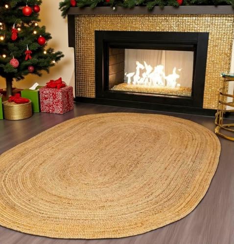 MDS Pack of 1 Handwoven Braided Jute Area Rug 5x8