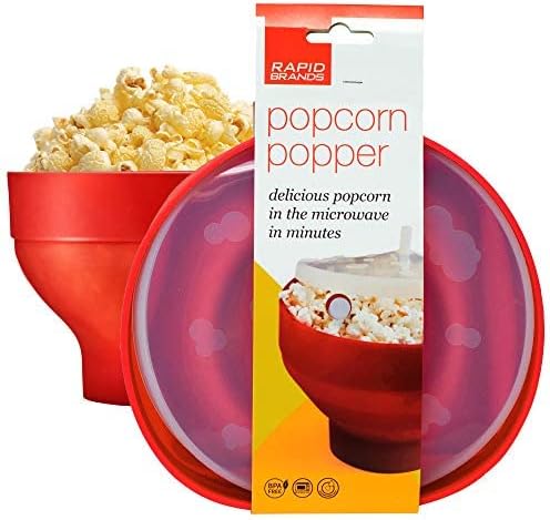 Rapid Silicone Popcorn Popper | Use this Popcorn Maker for 3 Minutes | Perfect for Dorm, Small Kitchen, or Office | Dishwasher-Safe, Microwaveable, and BPA-Free