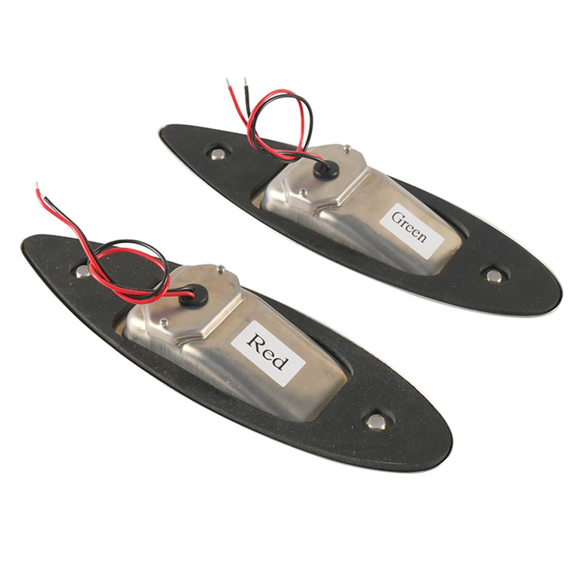 Riven 2 Stück 12V versenkte Navigationssignalleuchte Arc Side, für Boote, Yachten und Marine (Rot, Grün)