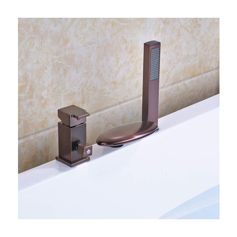 Robinet de baignoire cascade bronze effet spa à la maison avec douchette