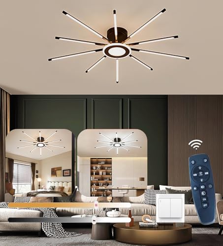 Plafonnier LED gradable télécommande éclairage moderne salon 3000K-6000K