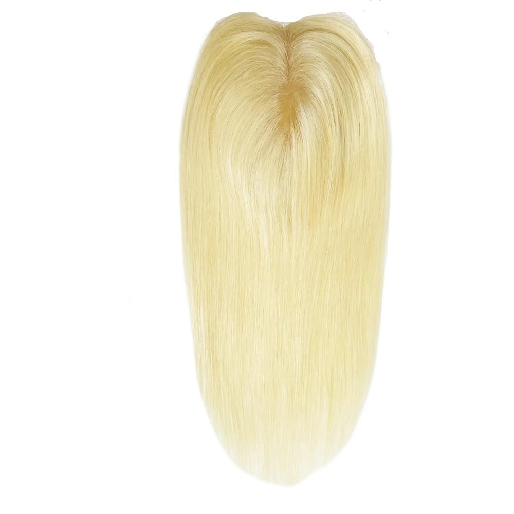 Mono Clip Suplement dla kobiet, przerzedzone ludzkie włosy, bez grzywki, jedwabiste gładkie włosy, kolor blond, 613#. dla kobiet Uroczy (18 cali, 12 x 13 cm)