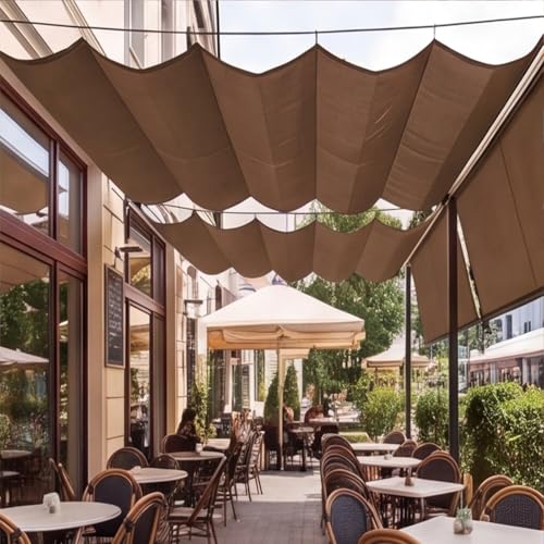 Voile ombrage rétractable vague pergola balcon terrasse imperméable 220x305 - 2