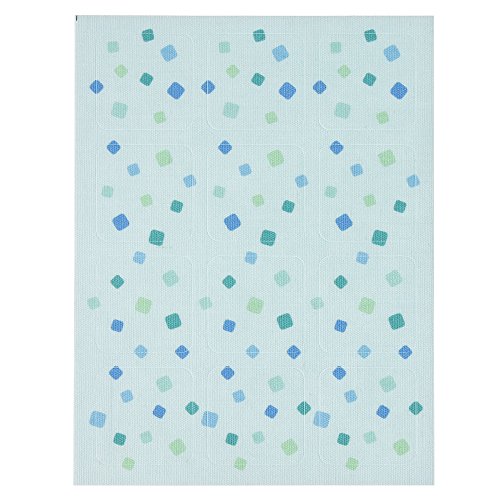 ゆにねーむ 洗濯 タグ に貼る シール ブロック青 12ピース×1シート UN-144