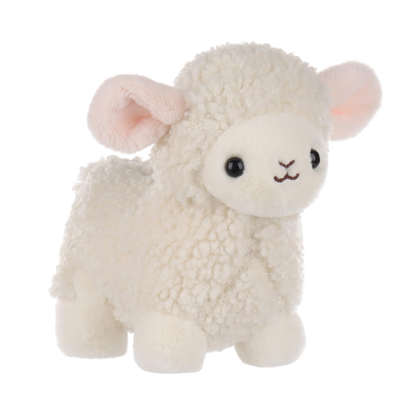 Apricot Lamb Puff Lamb Stuffed Animals Soft Plushies for Baby Girl and Boy, Plush Toys for Kids, Fluffy White Sheep