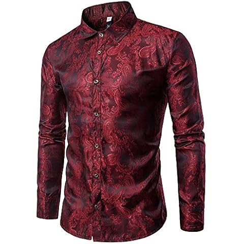 Allthemen Chemise Homme Floral Rouge Cover