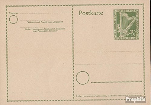 Carte postale Berlin West P23I Harpe entier postal inutilisé parfait état