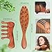 Dexspoeny 2 Pack Loc Comb for Sisterlocks, Wooden Scalp Massager for Dreadlocks, Sandalwood Wide Tooth Hair Comb for Microlocs, Natural Gua Sha Head Massage Tool for Hair Growth Relaxation Stress