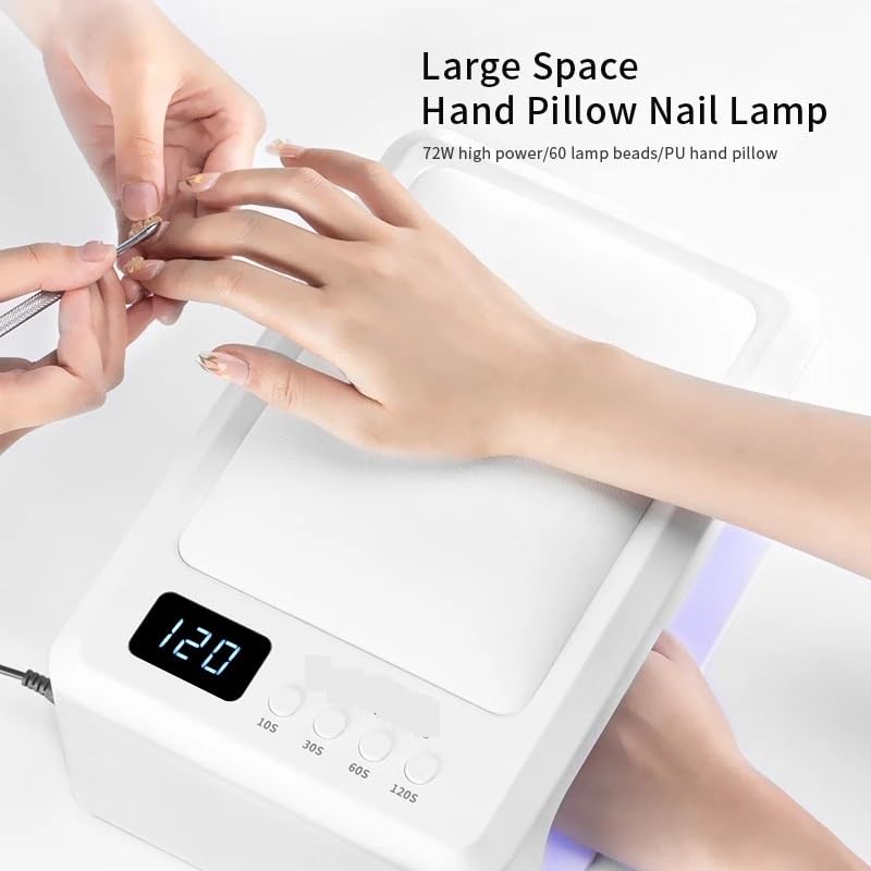 Lampa LED do paznokci, Profesjonalna lampa UV LED do paznokci 72 W, 2 w 1, duża utwardzania, suszarka z podłokietnikiem użytku salonie stylizacji