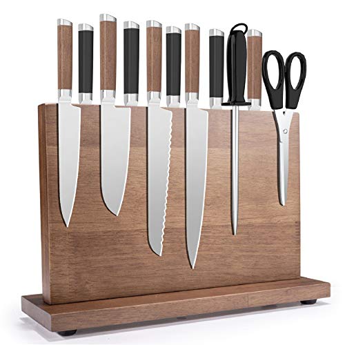 Knives Organizers and Storage RackMagnetic Knife Block Stand rubber Knife HolderDouble Side Strongly Magnetic Knife DockSmall Capacity Knife Storage ShelfKitchen Cutlery Display Stand(12