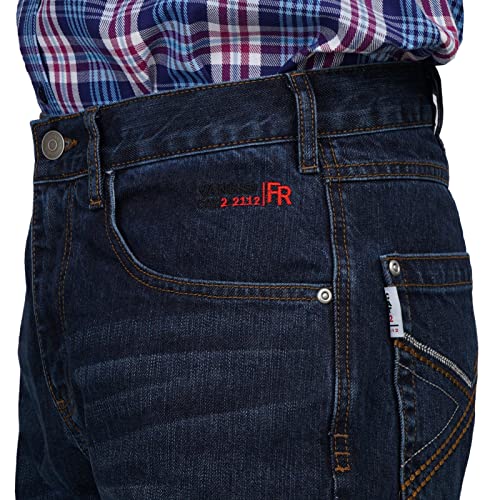 FR Pants for Men 12oz Flame Resistant Jeans Comfort Regular Fit FR Jean Washed Work Jeans for Men4
