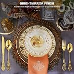 24 Piece Gold Flatware Set with Case, Stainless Steel Cutlery Set Include Dinner Forks Knives and Spoons, Elegant Gold Tableware for Home Dining Parties and Special Occasions