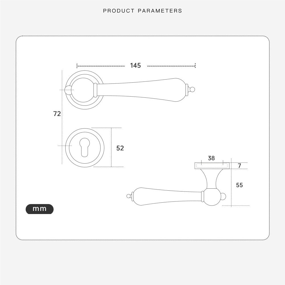 Door knob Door Handles Interior Door Knobs Home Improvement Doors Lock Zinc Alloy Leverset for Bedroom Bathroom(Magnetic Version)