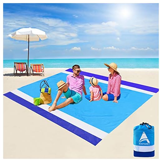AISPARKY Beach Blanket Oversized 82" X79" Sand Proof Beach Mat Outdoor Picnic Mat for Travel, Camping, Hiking
