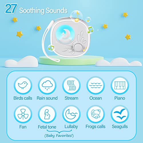Yoobao White Noise Machine Baby, Portable Baby Sound Machine With 27 Soothing Sounds, Baby Sleep Soother With Night Light, Recording, Crying Sensor And Child Lock, Usb Rechargeable #TOP1