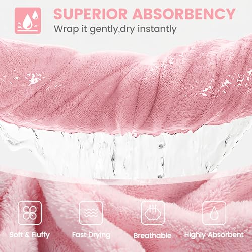 V.&GRIN Girls Hooded Towel Robe, Super Absorbent Quick-Dry Kids Bathrobe for Bath & Pool - Solid Colors Bubble Texture2