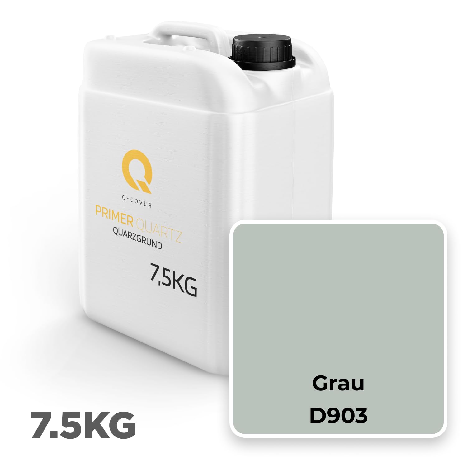 Quarzgrund für Dekorativer Putz mit Mica Grau D903 7,5KG | Acrylatdispersion Grundiermittel Innen & Außen für Wände und Decken Grundierung Schutz Mosaikputz ca. 0,3-0,4 KG/m2