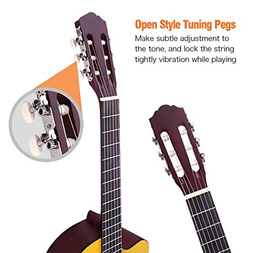 KEPOHK 39 pouces 6 cordes Cutaway EQ guitare classique micro intégré - Les Beatles, Paul McCartney, John Lennon, RIngo Starr, George Harrison KEPOHK 39 pouces 6 cordes Cutaway EQ guitare classique micro intégré – Image 4