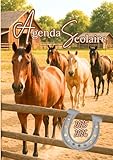  Agenda Scolaire 2025 2026 Cheval: Chevaux, Animaux – Intérieur Couleur. Pour le Primaire, le Collège, le Lycée, les Étudiants. Format A5 (12 x 17 cm)