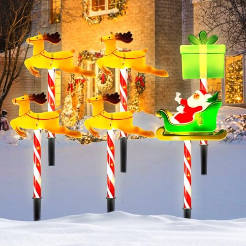 LED Gartenstecker Weihnachten, 6 Stück Weihnachtsbeleuchtung Außen,...