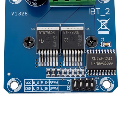 Image of 2-Piece Set of BTS7960 43A High-Power Motor Driver Modules, Ideal for Arduino with Current Limiting Function and Suitable as Smart Car Driver Modules