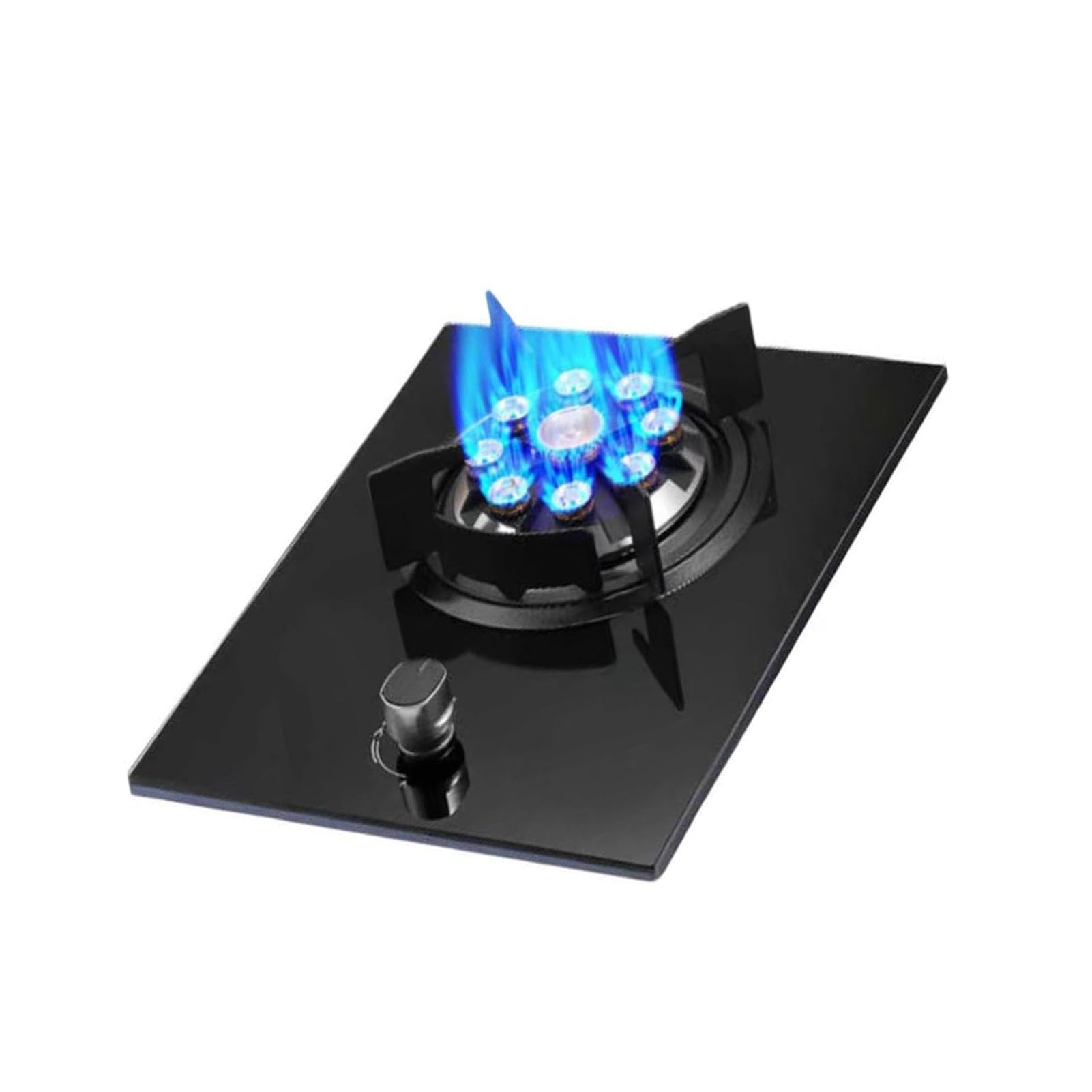 THEGA Estufa De Gas Butano, 5,2 KW, 9 Cavidades, Estufa De Sobremesa De Alta Potencia, Rejilla para Ollas De Hierro Fundido con Vidrio Templado, con Protección contra Apagado De Llama(NG)