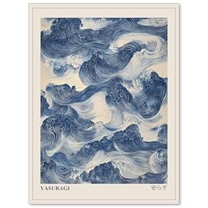 Japanese Blue Waves Wall Art – Minimalist Decor