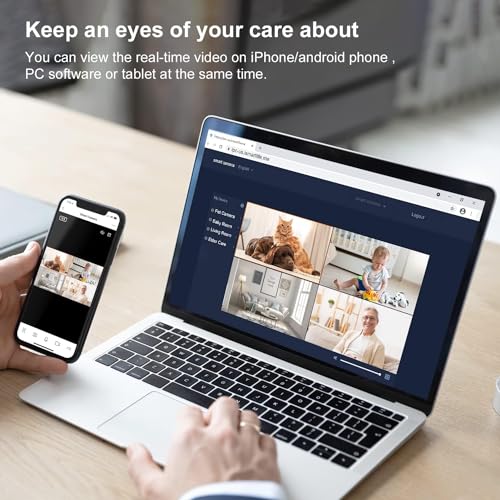 litokam Little elf Überwachungskamera 2 Stück, 2K Babyphone mit Kamera mit Bewegungserkennung, Nachtsicht, 2-Wege-Audio, WLAN Kamera Überwachung Innen für Hunde, Haustierkamera mit App, Alexa