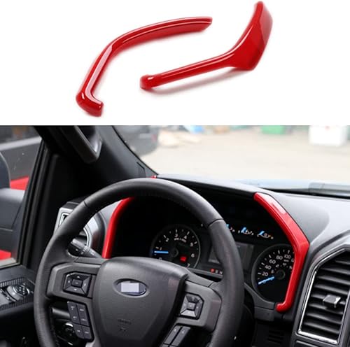 CEBAT 2 piezas de panel de instrumentos rojo para salpicadero accesorios interiores de automóviles decoración de automóvil para Ford F-150 2015 2016