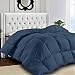 Lux Decor Collection Twin Comforter All Season Down Alternative Quilted with Corner Tabs - Duvet Insert - Plush Microfiber Fill - Machine Washable(Twin, Navy Blue)