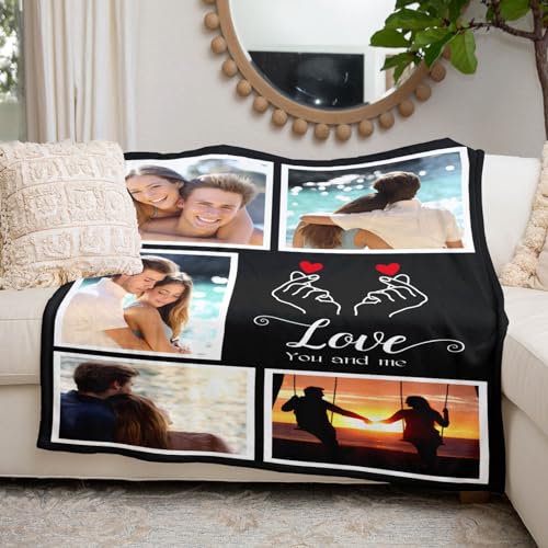 Image of inkArts Personalized Blanket with Photo, Custom Blanket, Customized Photo Blankets, Customizable Picture Blankets, Personalized Anniversary Couple Gifts for Her Him Women Men