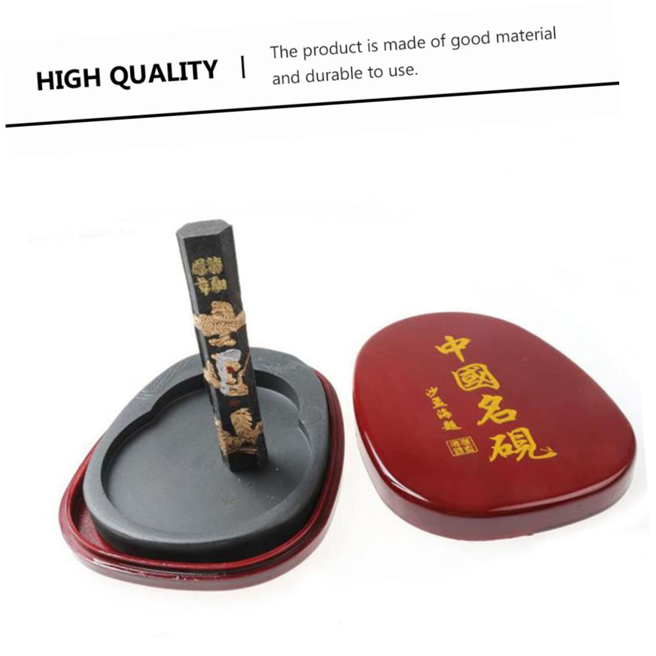 Suministros de Caligrafía y Suministro de Molienda de Tinta para Recipiente para Tinta de Pintura en Piedra Natural Tapa Adecuado para Caligrafía China Pintura Tradicional