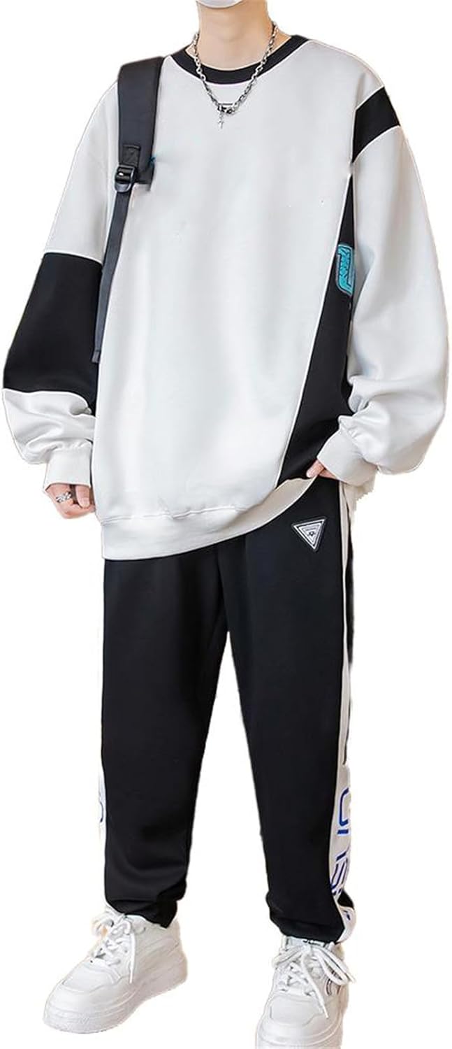 Spring and Autumn section round neck sweatshirt-White-Large