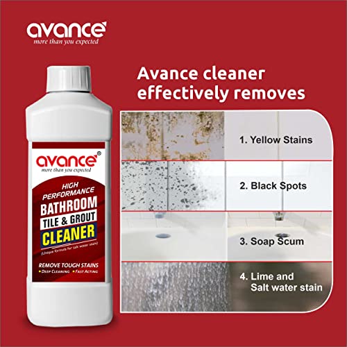 Image of Avance Bathroom Tile & Ceramic Cleaner, Hard water Marks, Limescale & Soap Deposits (1Litre)