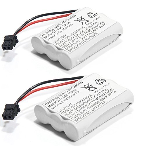 BT-446 Ni-MH Rechargeable Battery Compatible with Uniden BT446 BT-1005 TRU9480 TXC-400TCX-80 Radio Shack TAD-3704 TAD-3815 Interstate TEL0375 (2-Pack)