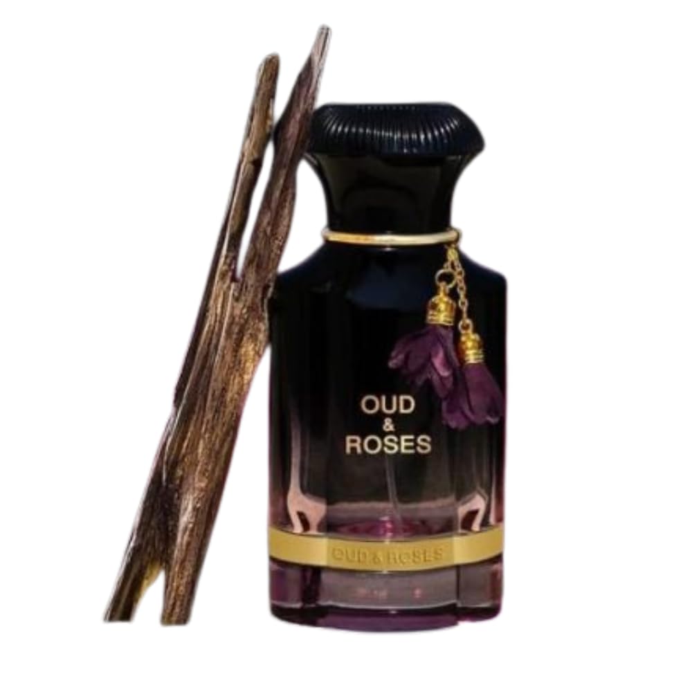 Eau de Parfum Oud and Roses, 60 ml di Ahmed | Per uomini e donne | Rosa turca | Oud | Lavanda | Sandalo | Ambra | Muschio | Alta concentrazione di olio