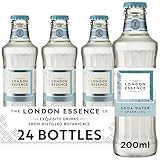 The London Essence Co. Soda Water, Premium Cocktail Mixer, 200ml, Pack of 24 bottles, No Artificial Colours Preservatives or flavours, Low Calorie