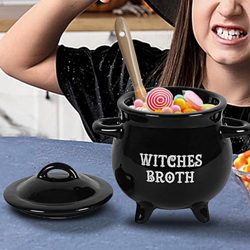Coccio de estofado de Halloween con cuchara para servir sopa caliente sin derrames 6