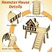 Hamiledyi Wooden Hamster Platform & House Mouse House with Climbing Ladder Cute Habitat Hut Hideout Small Animals Cage Accessories for Dwarf Hamster Mice Gerbil and Other Similar Sized Animals